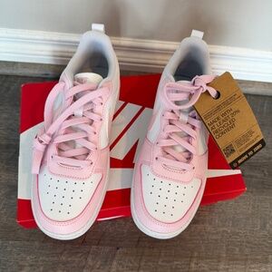 Women Nike’s shoes - Pink and White with light glitter laces